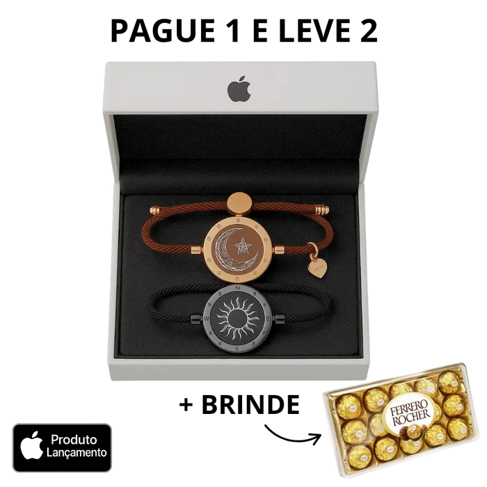 Pulseira Aura - Pague 1 par e Leve 2 pares + Brinde - Sinta o Toque de Quem Você Ama